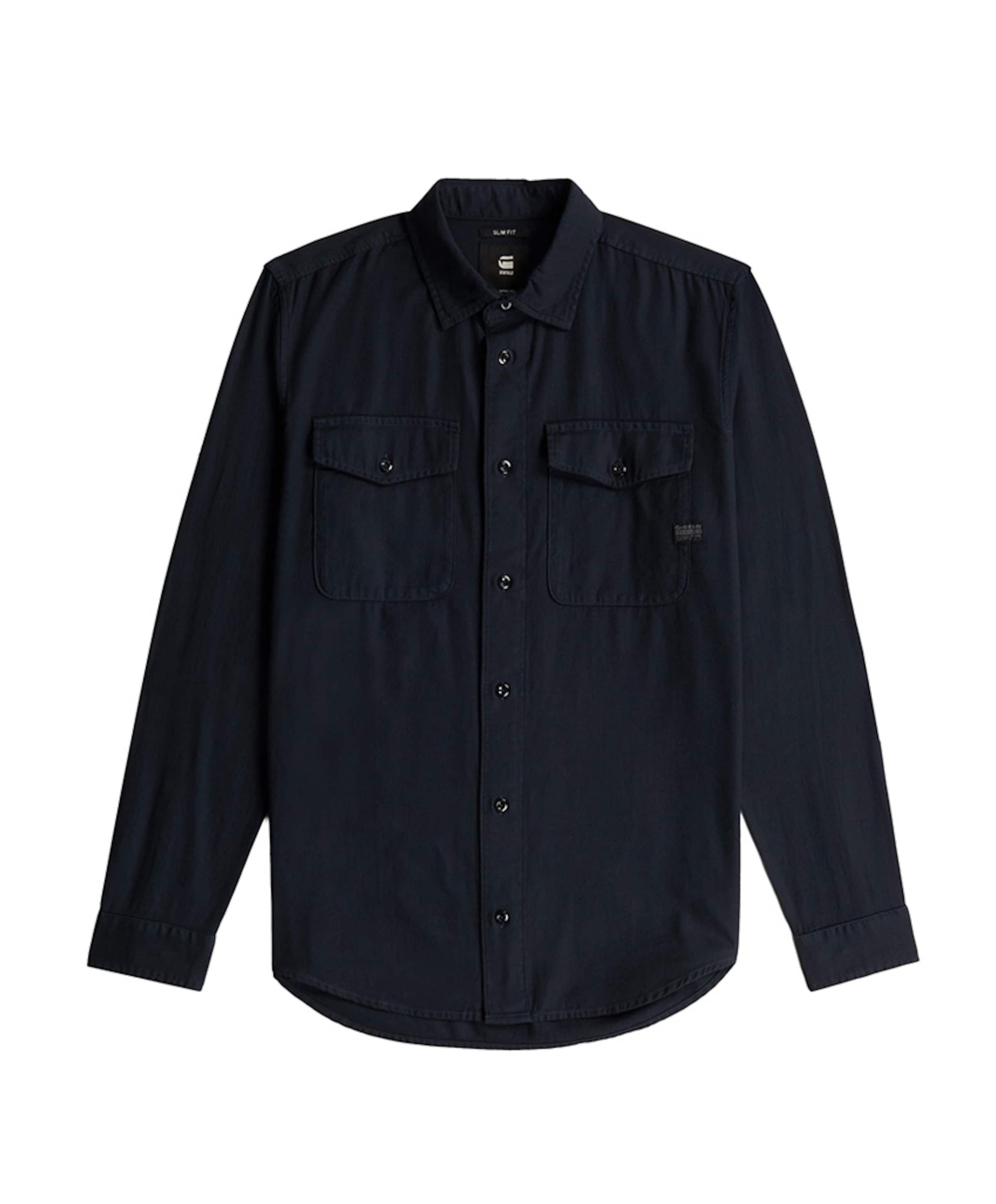 Heren overhemd lange mouw blauw