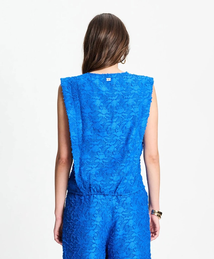 Dames gilet blauw