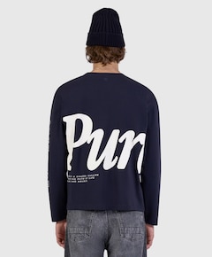 Heren longsleeve blauw