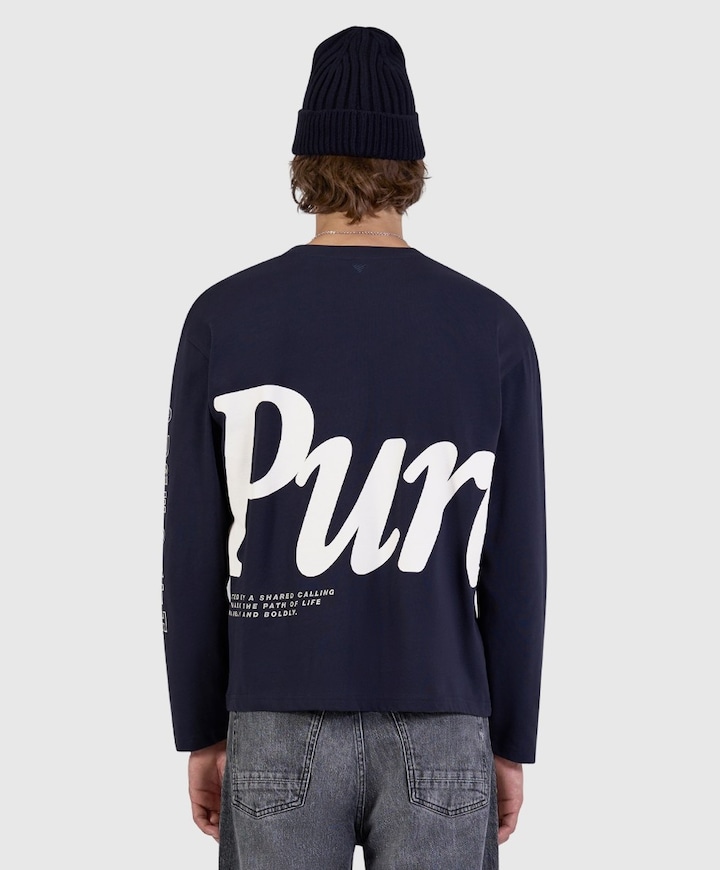Heren longsleeve blauw