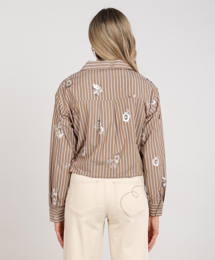 Dames blouse beige