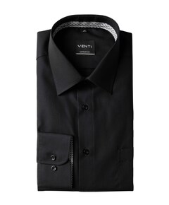 Heren overhemd lange mouw zwart