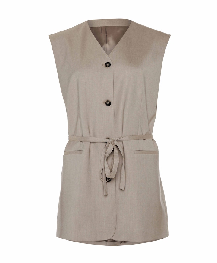 Dames gilet beige