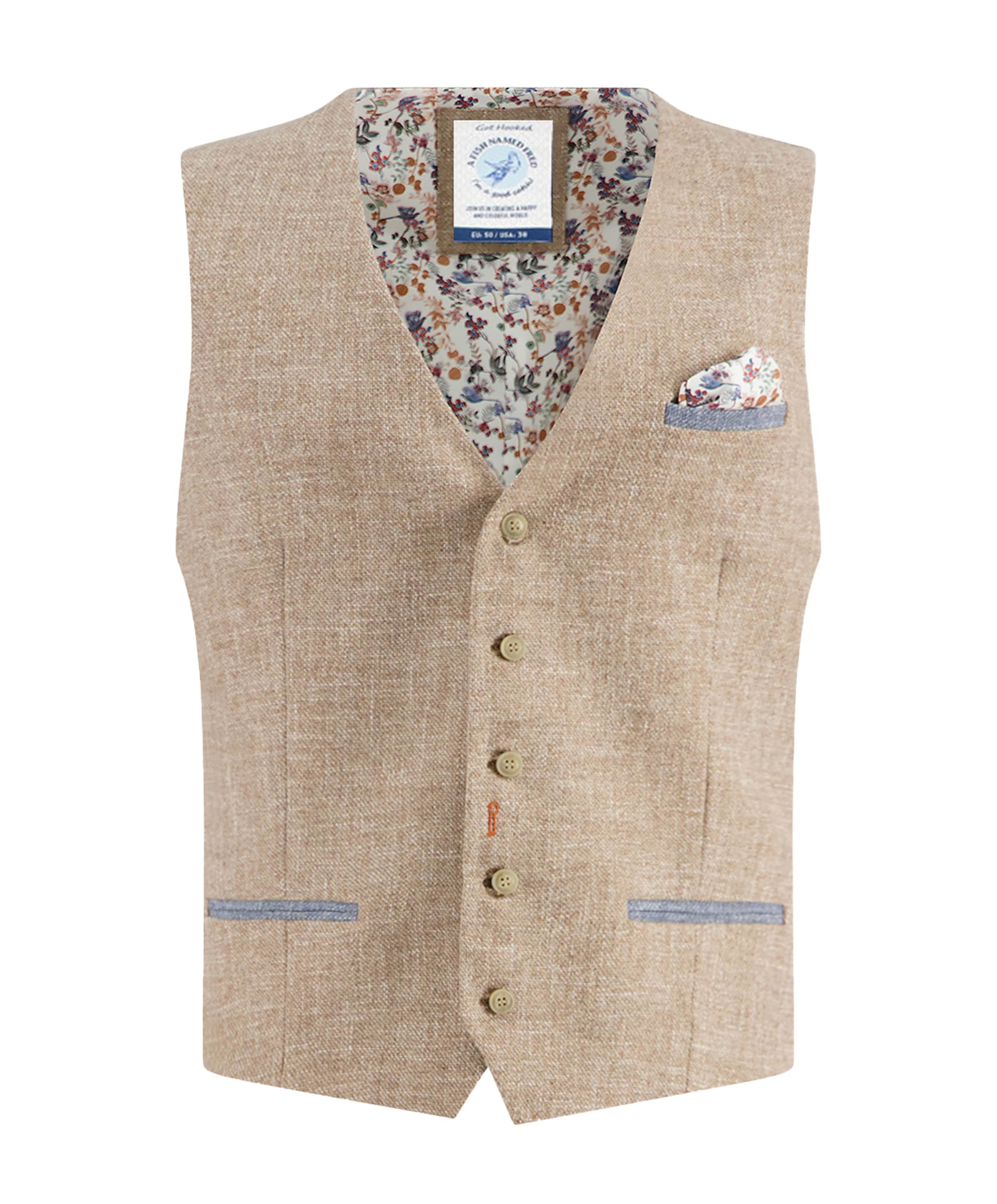 Heren gilet beige
