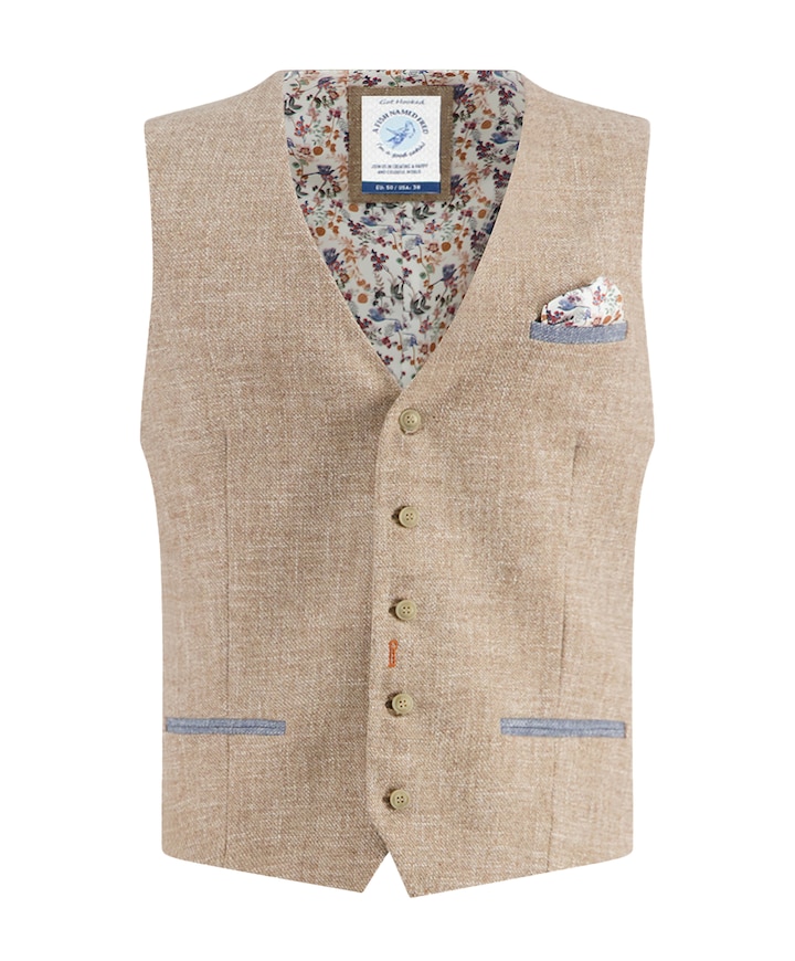 Heren gilet beige