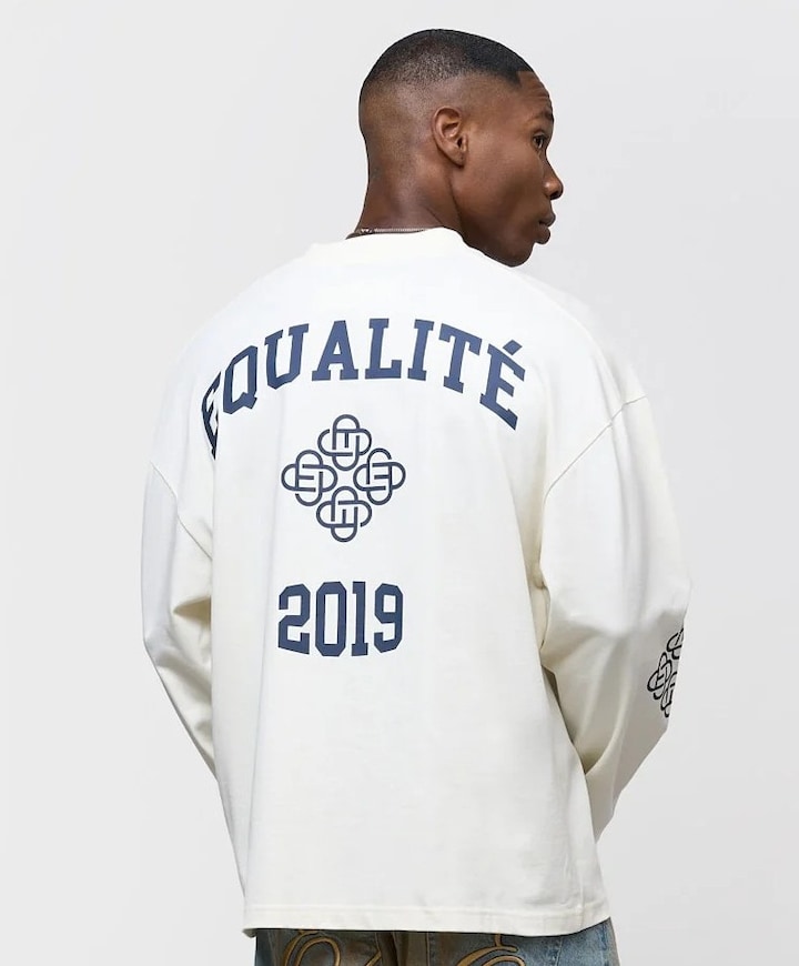 Uniseks longsleeve ecru