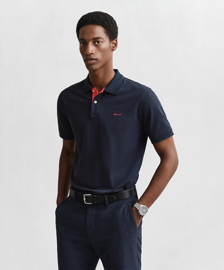 Heren polo blauw