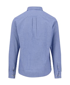 Heren overhemd lange mouw blauw