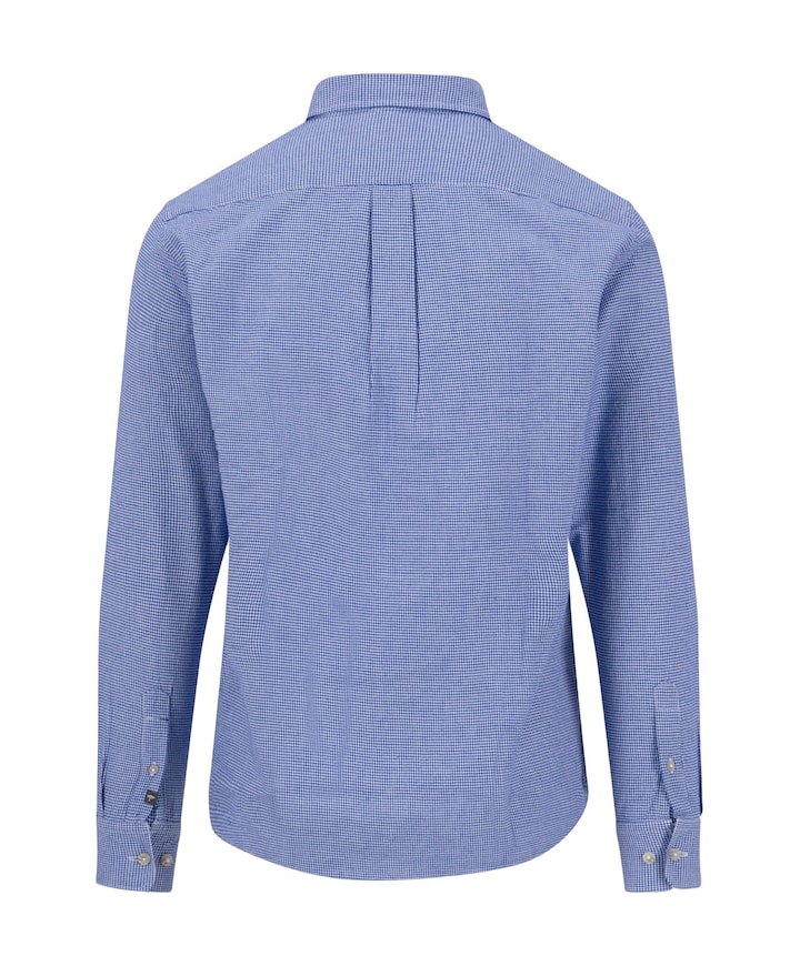 Heren overhemd lange mouw blauw