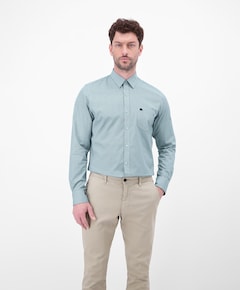 Heren overhemd lange mouw blauw