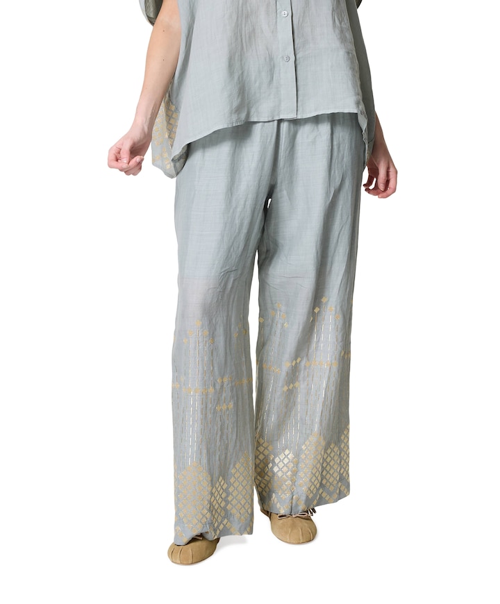 grape loose drawstring dames broek grijs