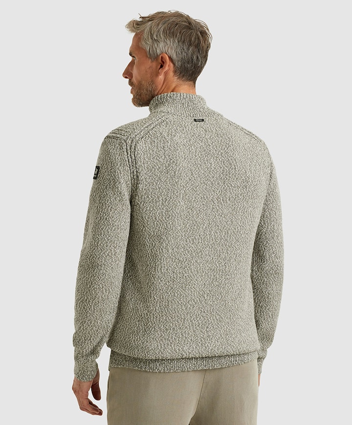 Heren trui met rits grijs