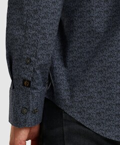 Heren overhemd lange mouw blauw