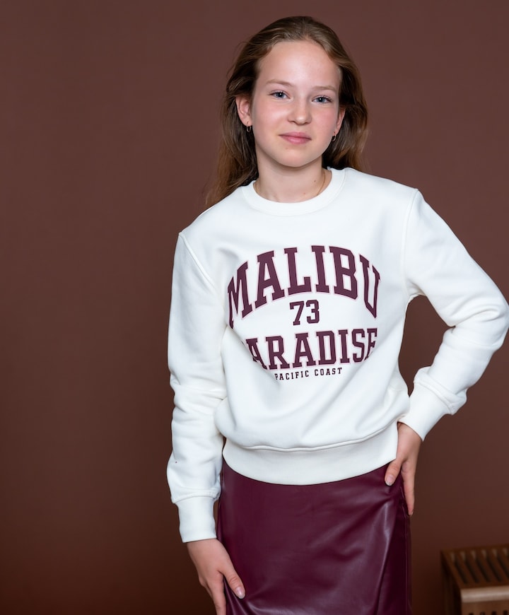 Meisjes sweater ecru