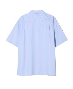 Heren overhemd korte mouw blauw