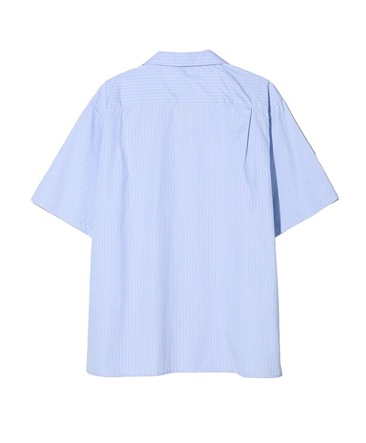 Heren overhemd korte mouw blauw