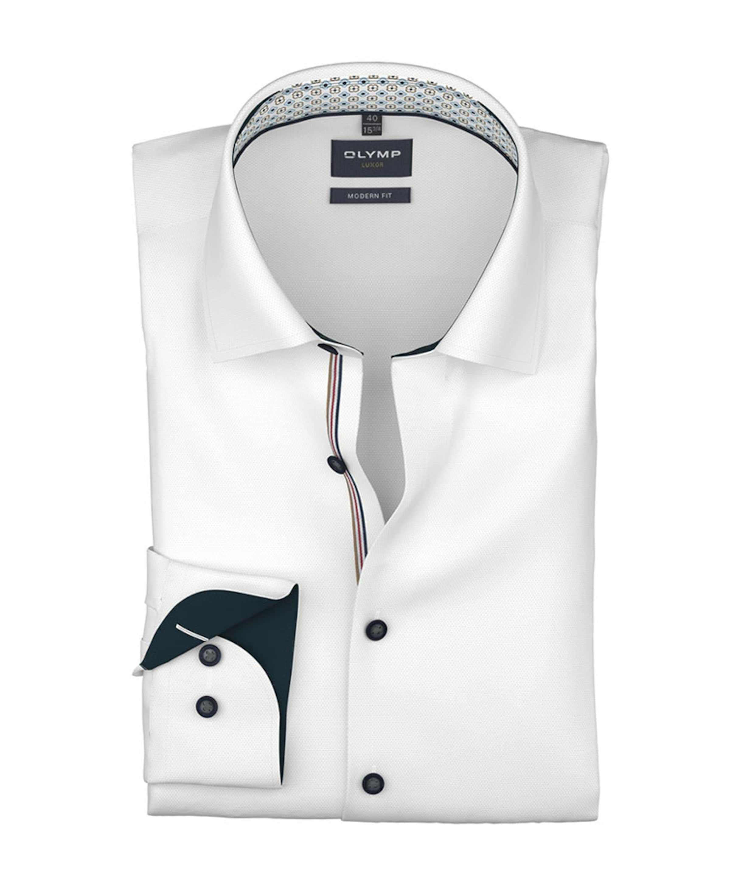 Heren overhemd extra lange mouw wit