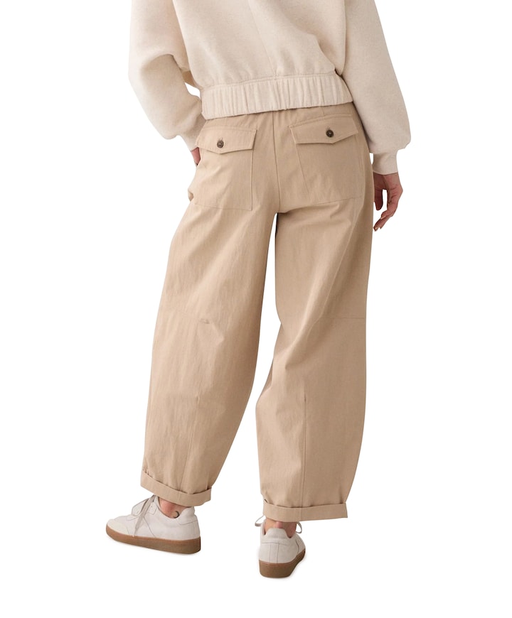 Trousers balloon fit Cotton blend with approx 71cm dames broek beige