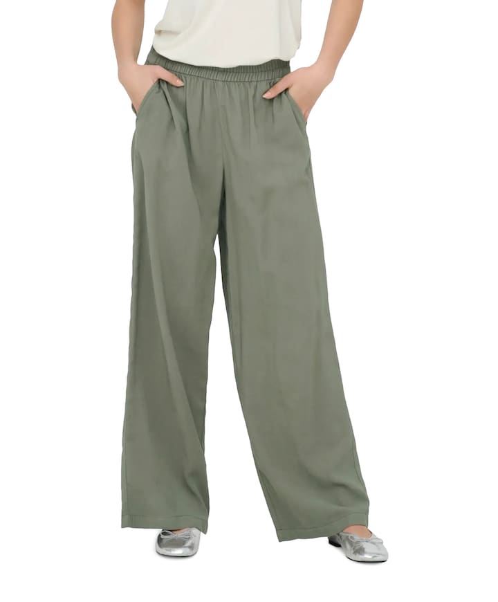 ONLARIS LIFE HW PULL-UP PANT CC WVN dames broek groen