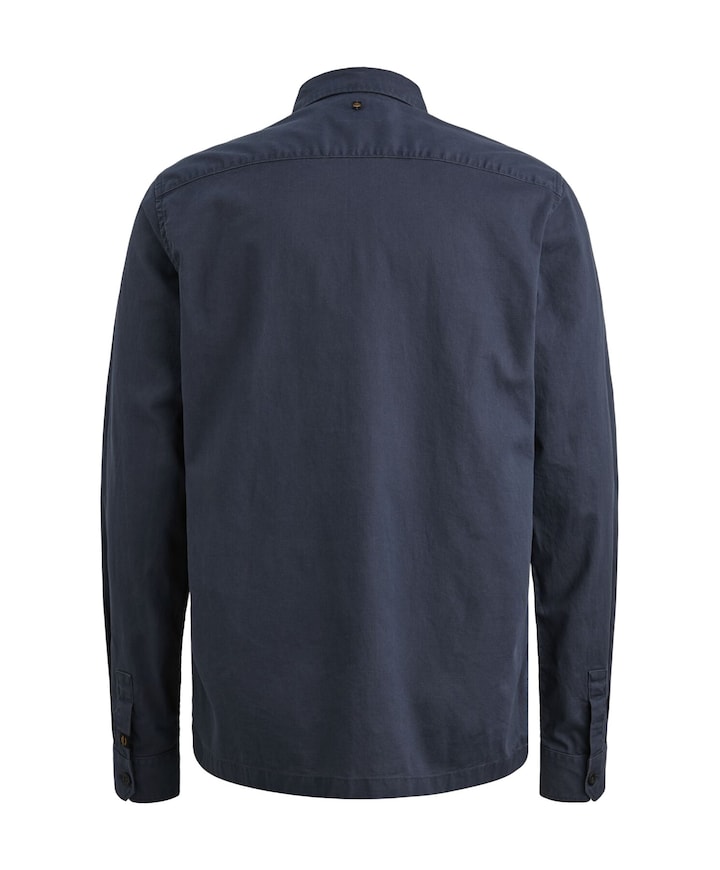 Heren overhemd lange mouw blauw