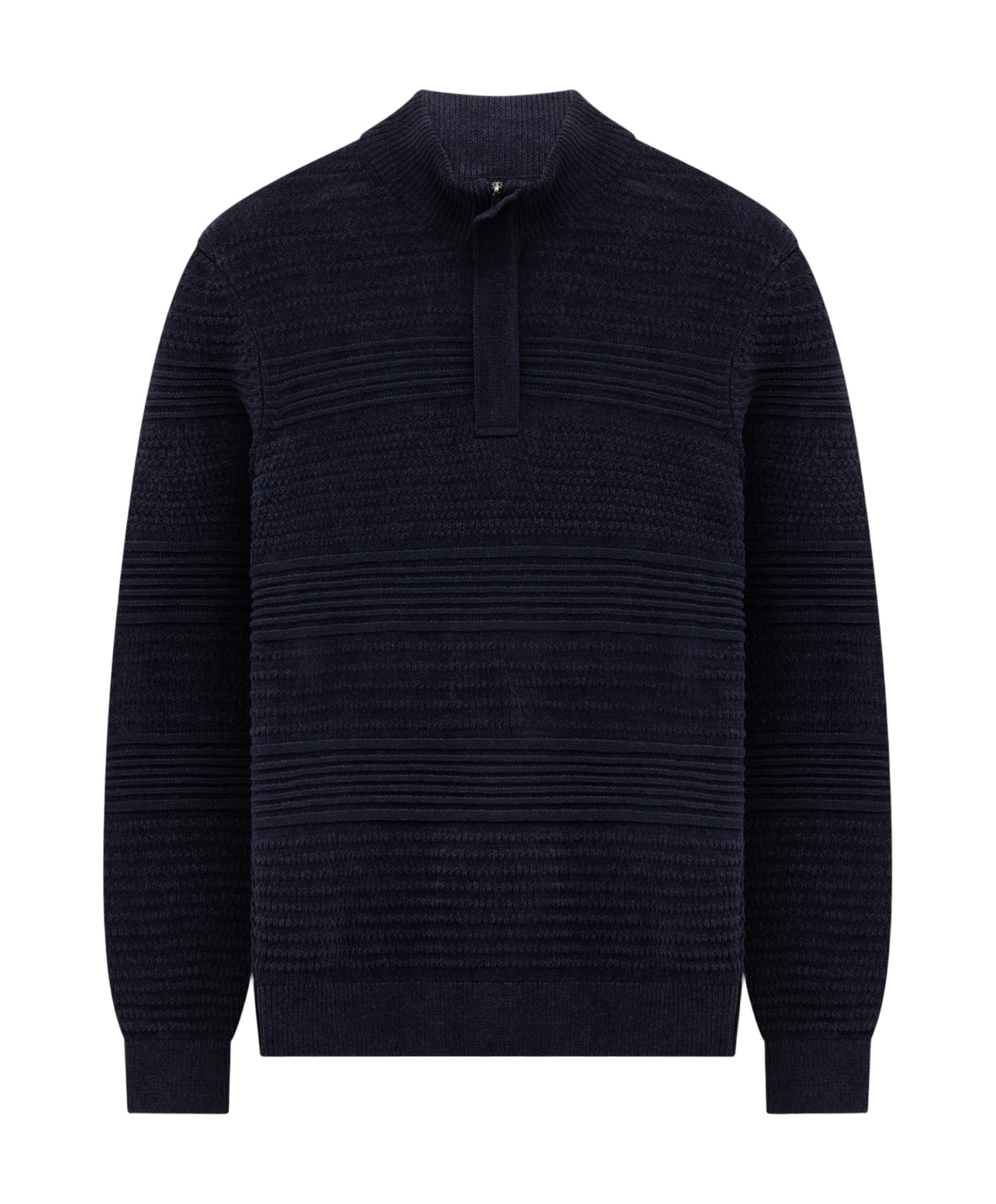 Heren trui met rits blauw