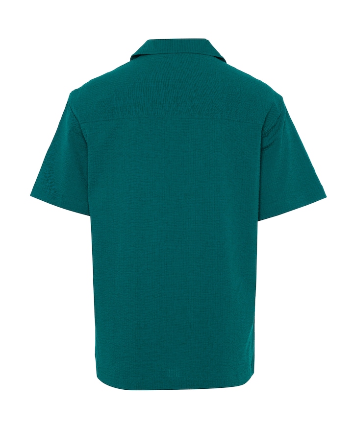Heren overhemd korte mouw blauw
