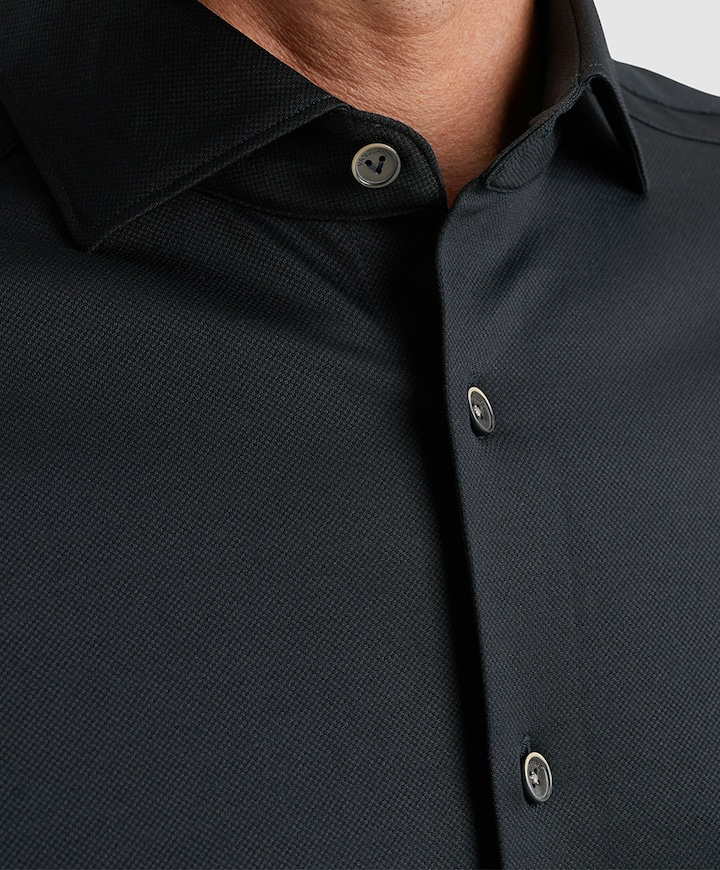 Heren overhemd lange mouw blauw