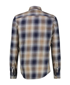 Heren overhemd lange mouw blauw