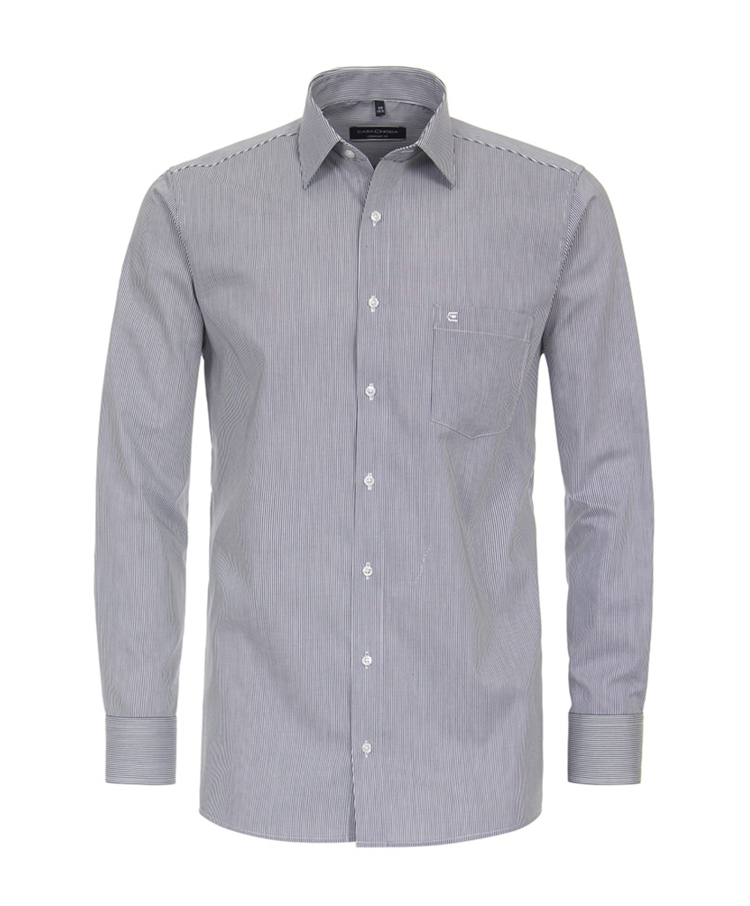 Heren overhemd lange mouw blauw