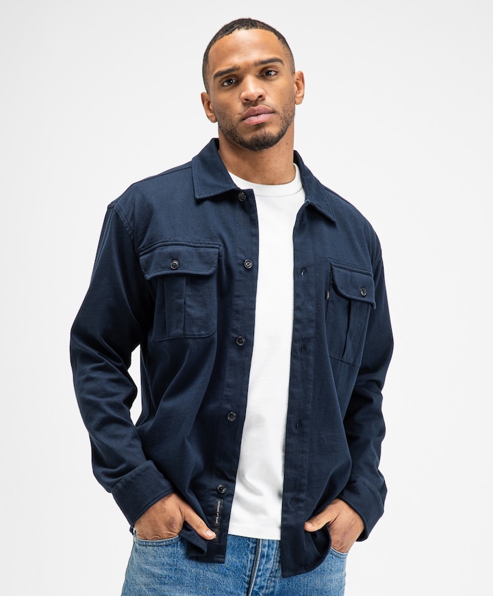 Heren overshirt blauw