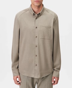 Heren overhemd lange mouw beige