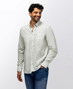 Heren overhemd lange mouw groen