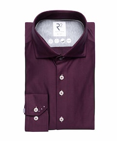 Heren overhemd lange mouw bordeaux