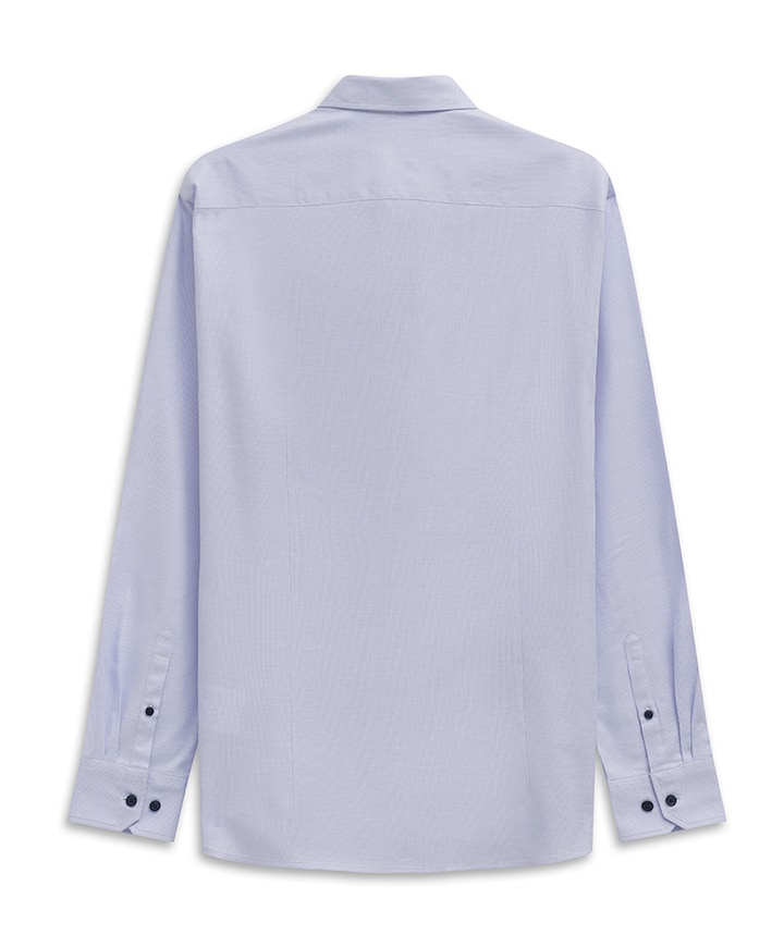 Heren overhemd lange mouw blauw