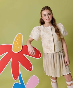 Meisjes blouse korte mouw goud