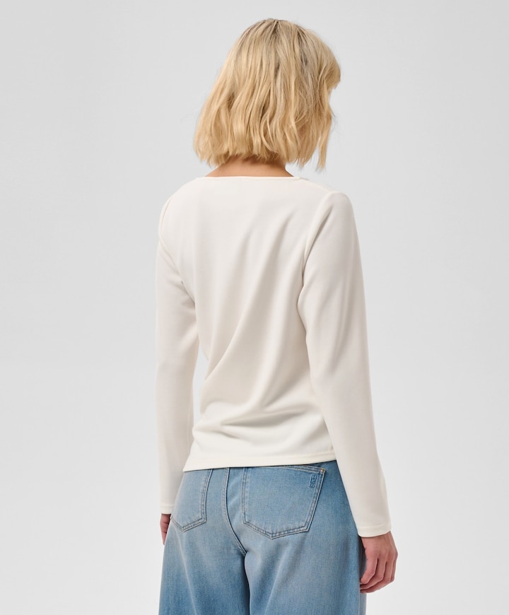 Dames longsleeve ecru