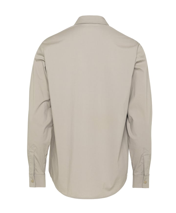 Heren overhemd lange mouw beige