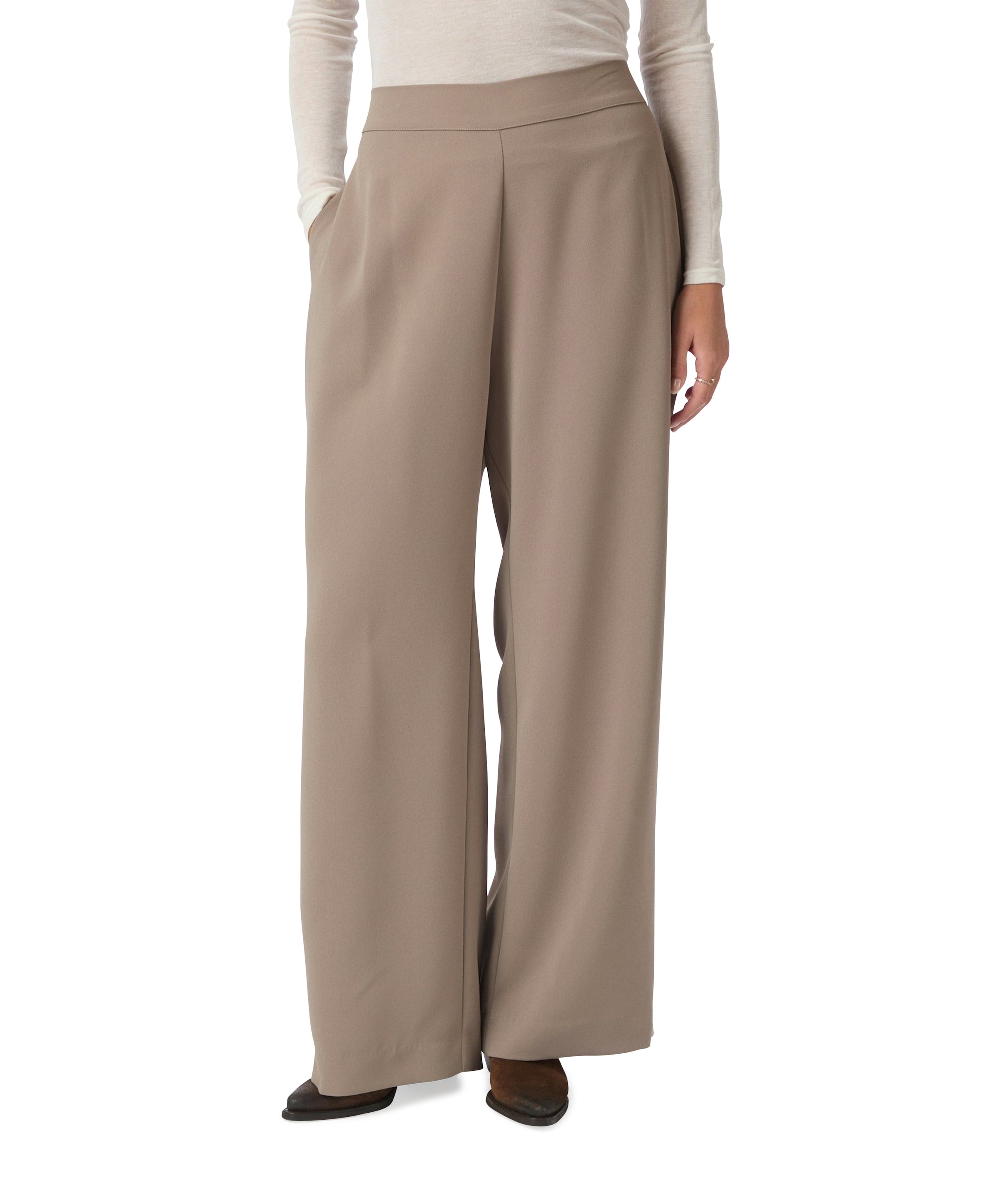 Lunet Crepe dames broek beige