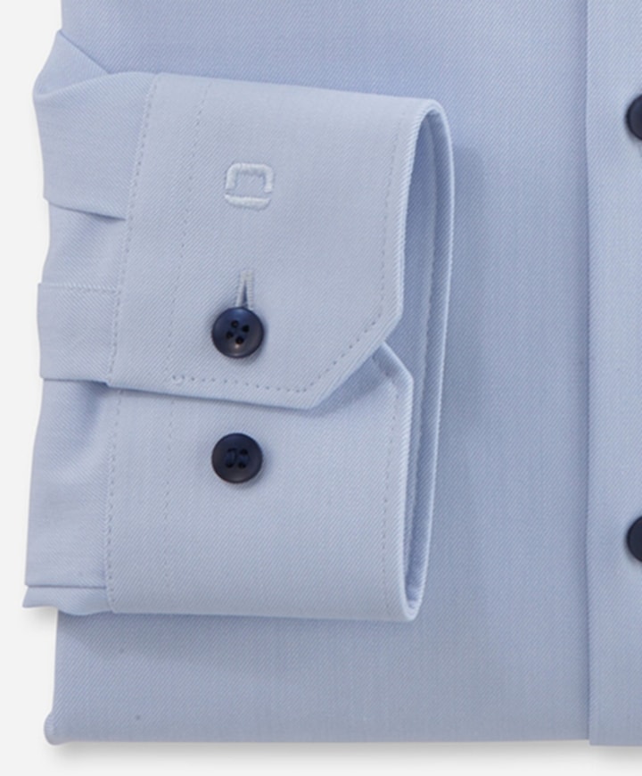 Heren overhemd lange mouw blauw