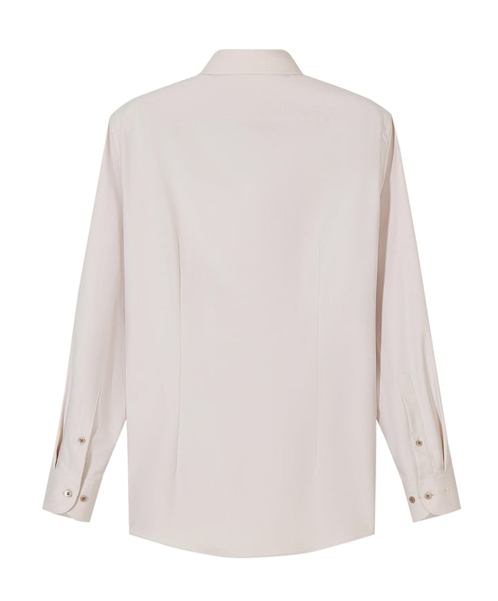 Heren overhemd lange mouw beige