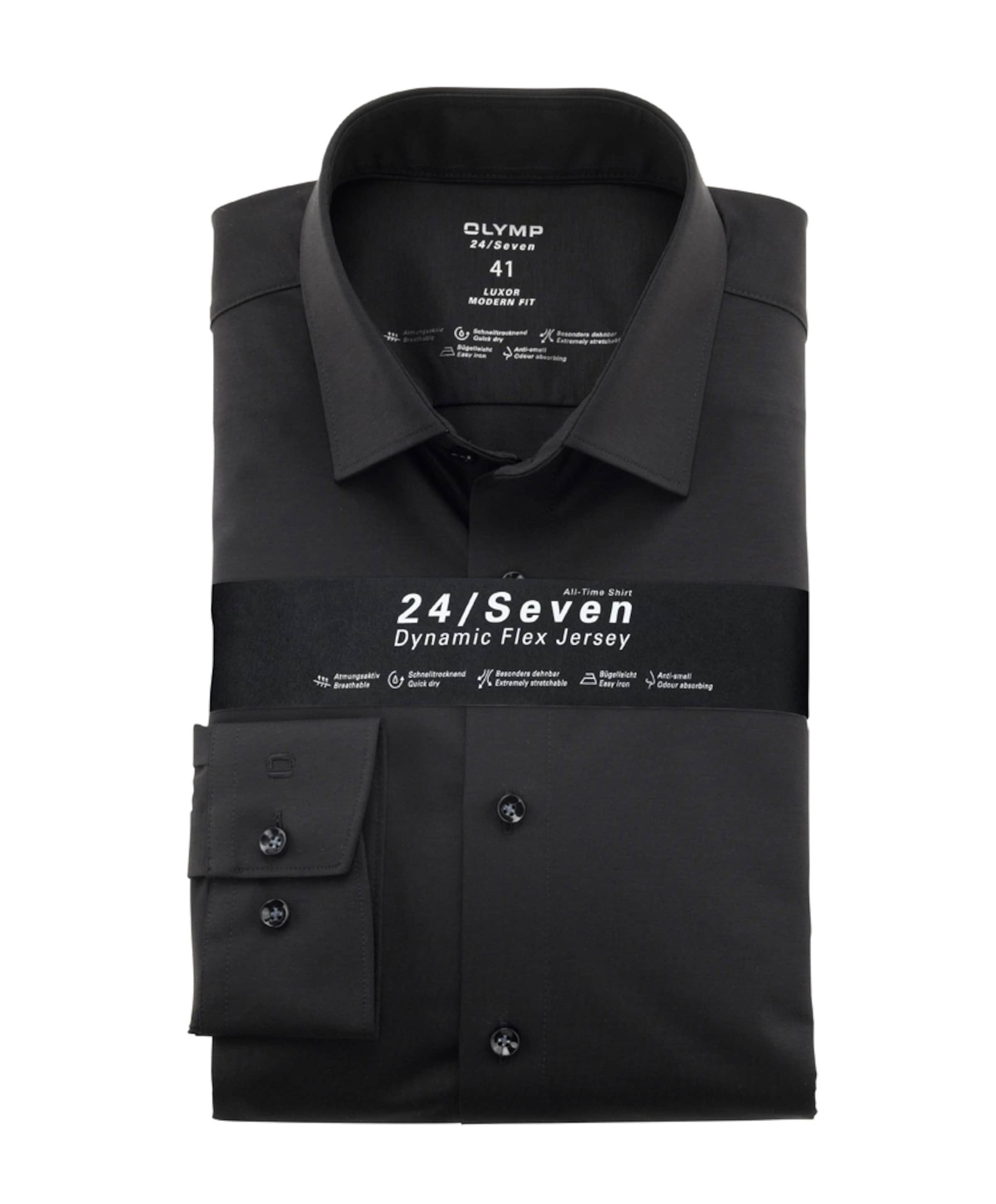 Heren overhemd lange mouw zwart