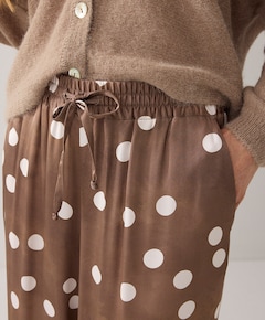 Irregular dot heavy dames broek beige