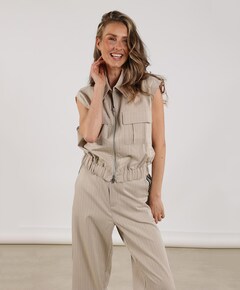 Dames gilet beige