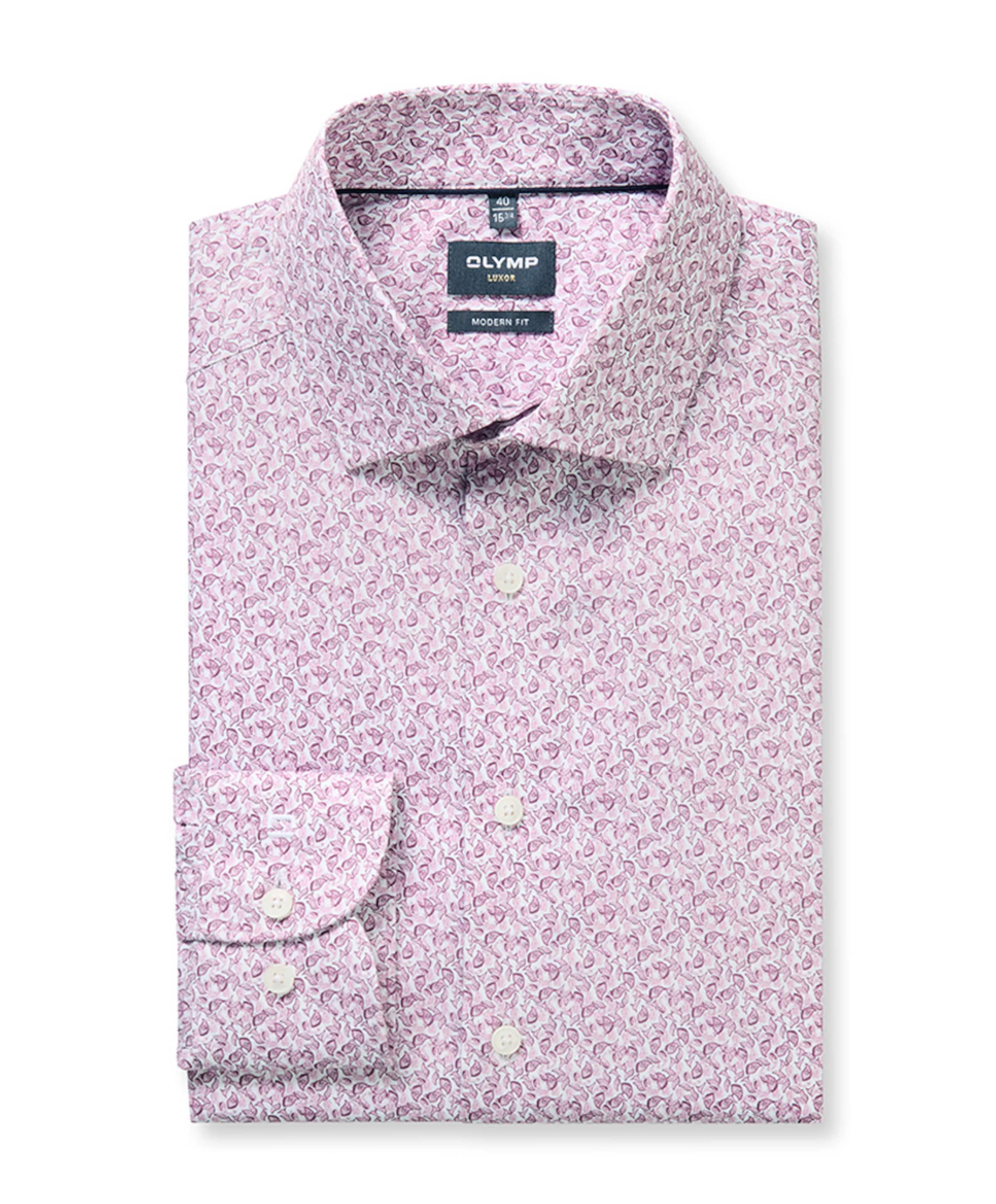 Heren overhemd lange mouw paars