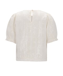 Meisjes blouse korte mouw ecru