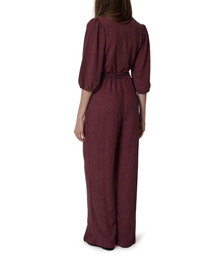 3/4 mouw jumpsuit bordeaux