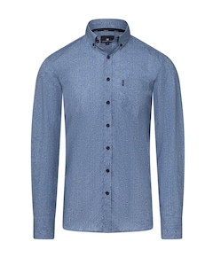 Heren overhemd lange mouw blauw