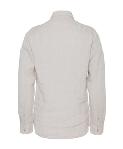 Heren overhemd lange mouw beige