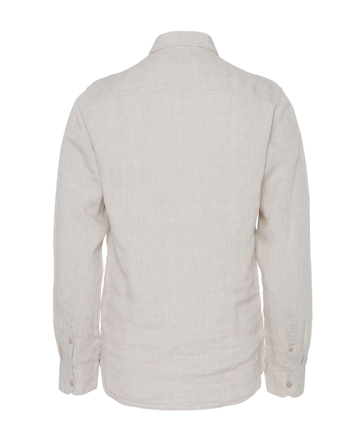 Heren overhemd lange mouw beige