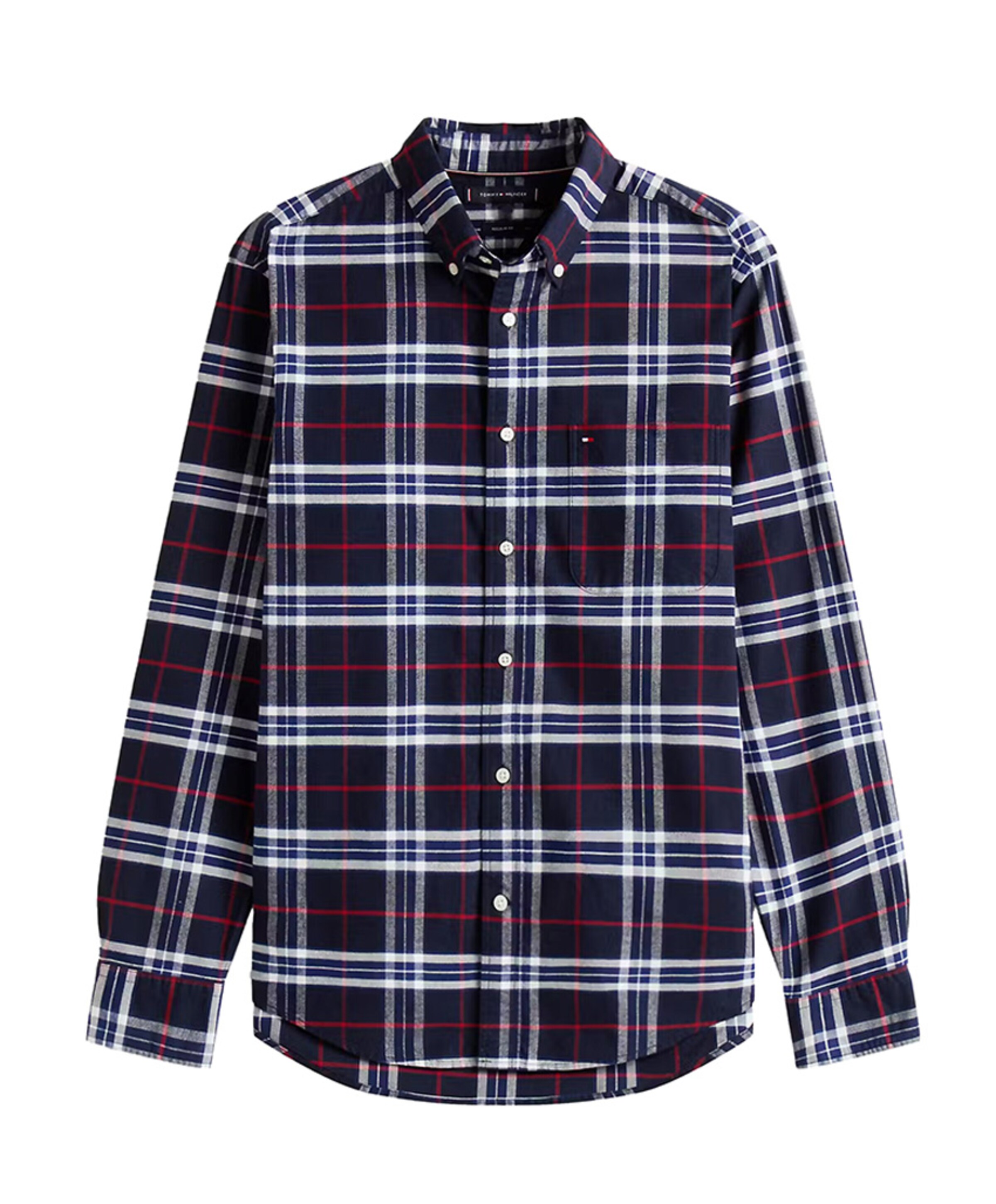 Heren overhemd lange mouw blauw